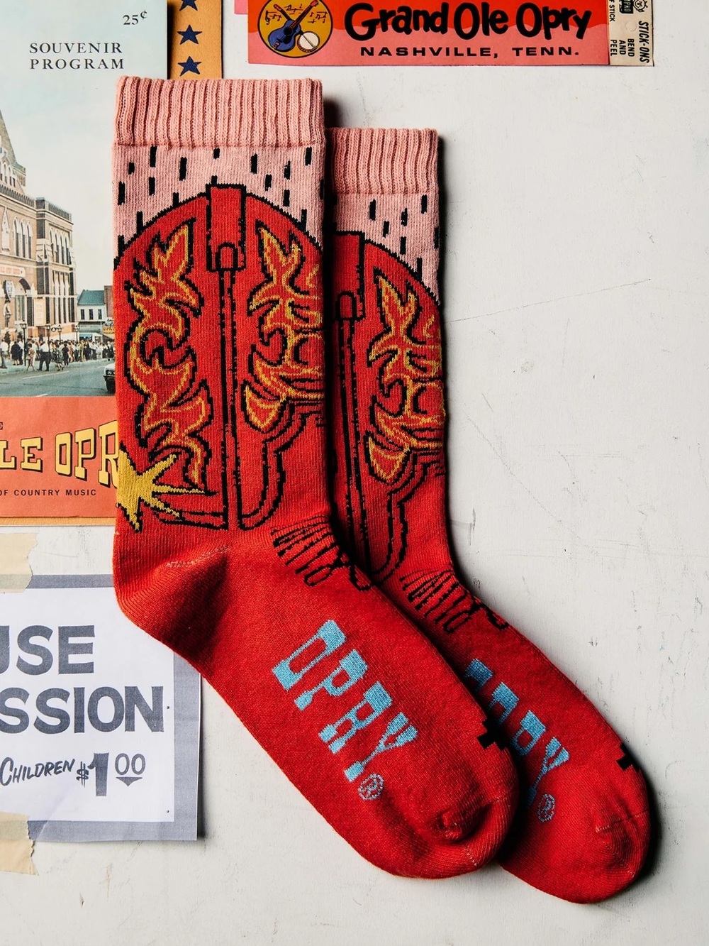 Imogene Willie the i+w x grand ole opry "boot" sock in red